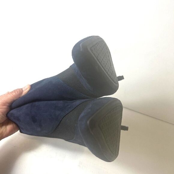 Nine West Booties Womens 7.5M Blue Fashion Boots Suede Stiletto Heel Pointed Toe - Picture 4 of 8